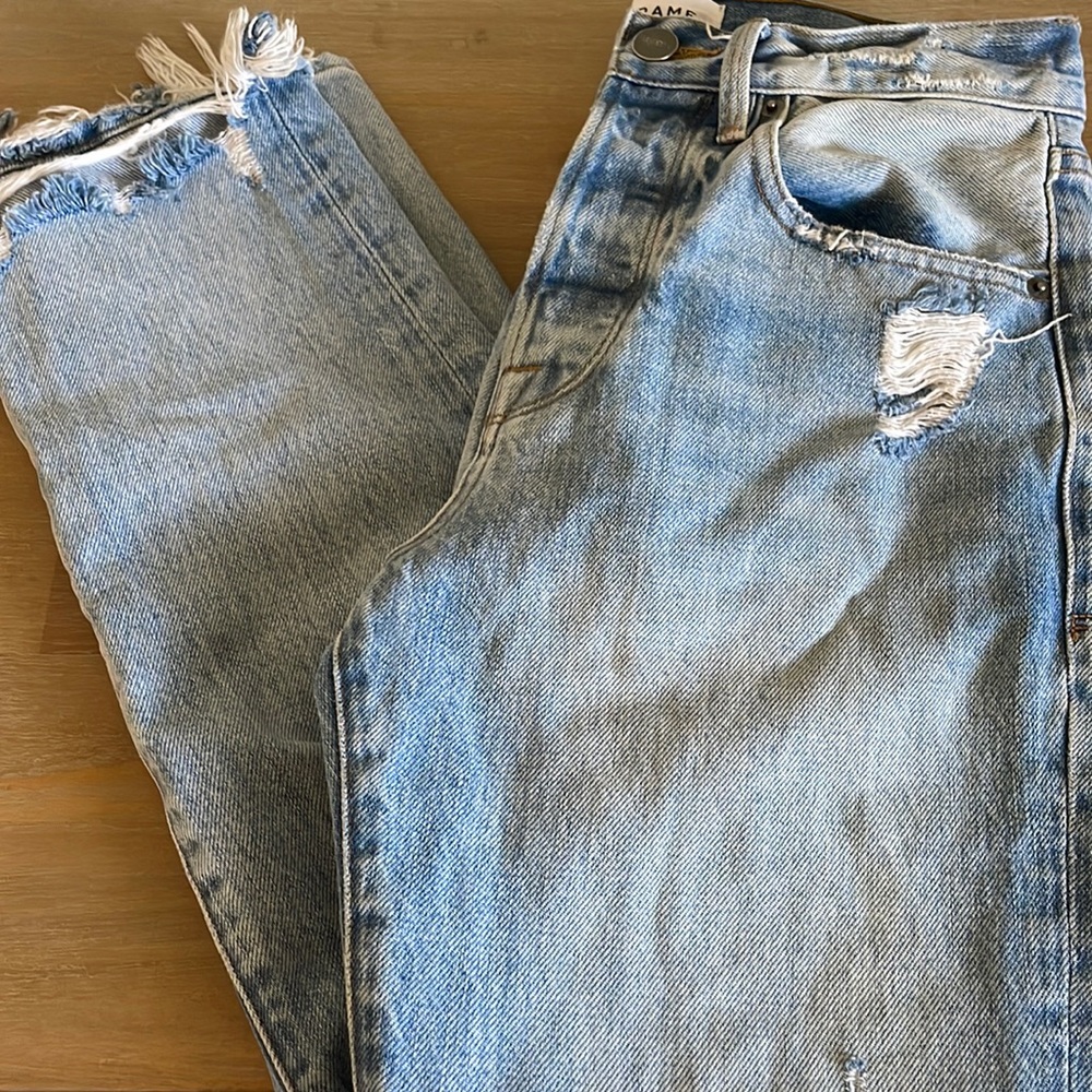FRAME LIGHT WASH DISTRESSED LE ORIGINAL DENIM JEANS